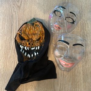 Halloween face mask, pumpkin face purge face